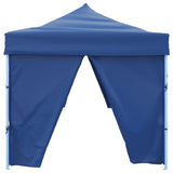 Folding Pop-up Party Tent with 8 Sidewalls 870x291x315 cm Blue 44979