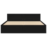 Bed Frame with Headboard without Mattress Black 200x200 cm 3295535
