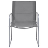 4 Piece Garden Lounge Set Fabric & Steel Grey 44351