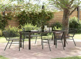 Garden Dining Set 5 pcs Black Poly Rattan 3380892