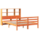 ZNTS Bookcase Bed without Mattress Wax Brown 140x200 cm Solid Wood 3321917
