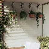 Hanging Basket Brackets with Planters 4 pcs Black Steel 3188015