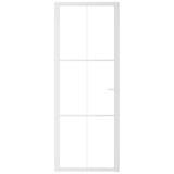 Interior Door 76x201.5 cm White ESG Glass and Aluminium 350572