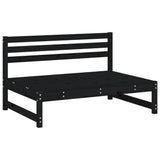 4 Piece Garden Lounge Set Black Solid Wood Pine 3186596