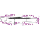 Bed Frame without Mattress White 160x200 cm 3209842