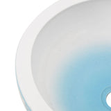 Countertop Basin White and Blue Round 41x14 cm Ceramic 155062