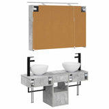 Bathroom Cabinet Set 4 pcs Concrete Grey Engineered Wood 3406258