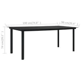 7 Piece Outdoor Dining Set PVC Rattan Black 3058287