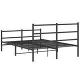 Metal Bed Frame without Mattress with Footboard Black 140x190cm 355383
