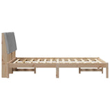 Bed Frame with Headboard Brown 120 x 190 cm Solid Pine Wood 878904