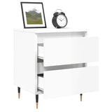 ZNTS Bedside Cabinets 2 pcs High Gloss White 40x35x50 cm Engineered Wood 826865