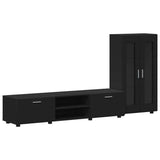 TV Cabinet Set with Drawer FLORIN 3 pcs Black Engineered Wood 3397935