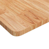 Square Table Top Light Brown 70x70x2.5cm Treated Solid Wood Oak 343031