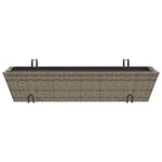 ZNTS Planters with hooks 2 pcs Grey Poly Rattan 366406