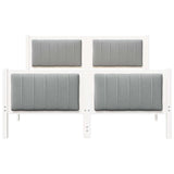 Bed frame White and light grey 135 x 190 cm Solid pine wood 878483