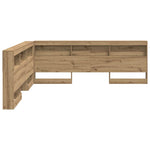 Storage Headboard with Shelf Artisan oak 200 cm Engineered wood 3335476