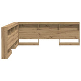 Storage Headboard with Shelf Artisan oak 200 cm Engineered wood 3335476