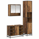 Bathroom Furniture Set with Door 3 pcs Old Wood Engineered Wood 3402480