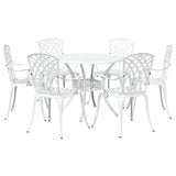 Garden Dining Set 7 pcs White Aluminium 3334722