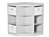 Kids Bookcase, 3 Tier Toy Organiser Storage Unit BookShelf with 3 Non-woven Fabric Drawers, Anti-tip T3398P379057