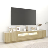 TV Cabinet with LED Lights Sonoma Oak 200x35x40 cm 3081909