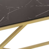 ZNTS Coffee Table Gold Stainless Steel and Tempered Glass 349940