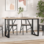 ZNTS Dining Table O-Frame 160x80x75.5 cm Solid Wood Pine and Steel 3282743