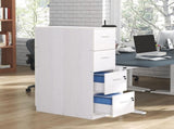Four-Drawer Lockable Filing Cabinet - White Wood Effect T3398P425001