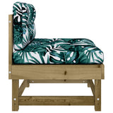 Middle Sofa with Cushions Impregnated Wood Pine 825435