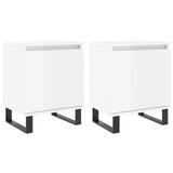 Bedside Cabinets 2 pcs High Gloss White 40x30x50 cm Engineered Wood 826849