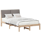 Bed frame Brown and taupe 120 x 200 cm Solid pine wood 878752