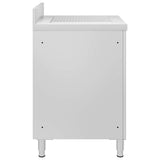 Commercial Kitchen Cabinet with Drainboard Stainless Steel 147228