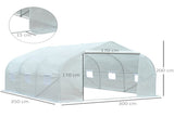 Walk-In Polytunnel Greenhouse Warm House Garden Tunnel Shelter Plant Shed with Door and Windows, T3398P318739