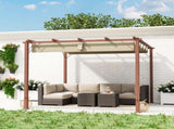 3 x 3 m Retractable Roof Pergola - Natural Wood Finish T3398P328499