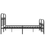 Metal Bed Frame without Mattress with Footboard Black 140x200cm 376619