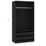 ZNTS Wardrobe Black 100x50x200 cm Engineered Wood 800604