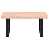 Basin Shelf Wall Mounted Steel and Solid Wood Beech 3302417