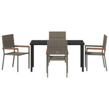 Garden Dining Set with Cushion 5 pcs Grey Poly Rattan 3379711
