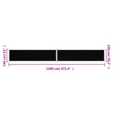 Side Awning Black Polyester with PU coating, steel, aluminium 318066