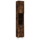 4 Piece Bathroom Cabinet Set Smoked Oak Engineered Wood 3187612