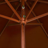 Garden Parasol Terracotta UV protective polyester and wood 313759