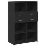 Highboard Black Engineered wood 124 cm tall, 80 cm wide Highboard 3281386