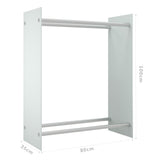 Firewood Rack White 80x35x100 cm Tempered Glass 327471