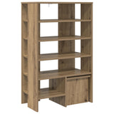 Shoe Cabinet with Shelf 2 pcs Artisan Oak Engineered Wood 8000387
