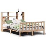 ZNTS Bookcase Bed without Mattress 140x190 cm Solid Wood Pine 3321696