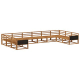 Outdoor Sofa Set 10 pcs Natural Solid Acacia Wood 3382912