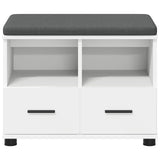 Hall Bench White 60 x 38 x 46 cm Engineered Wood and Fabric 891448