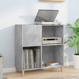 Record Cabinet Concrete Grey 84.5x38x89 cm Engineered Wood 831993
