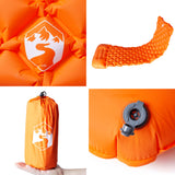 Inflating Camping Mattress with Pillow 1-Person Orange 4007109