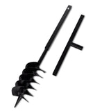 Ground Drill with Handle Auger Bit 150 mm Three Spirals Steel Black 141026